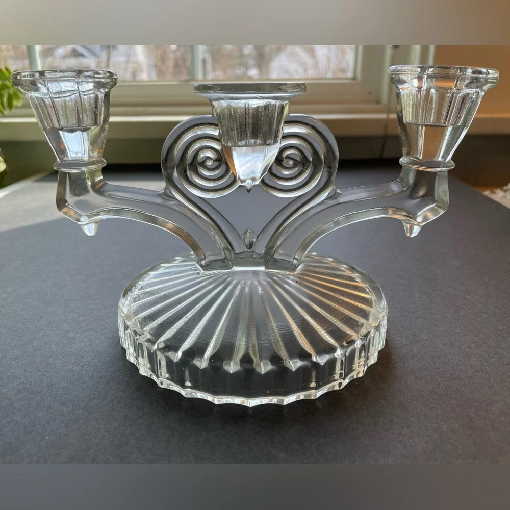 Vintage Jeanette Glass candle holder.